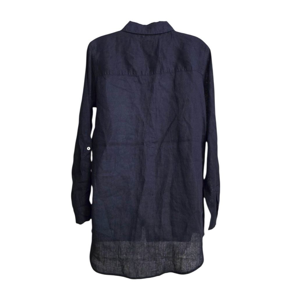 Sigrid Olsen Navy Blue Linen Pants Top M - Picture 5 of 9